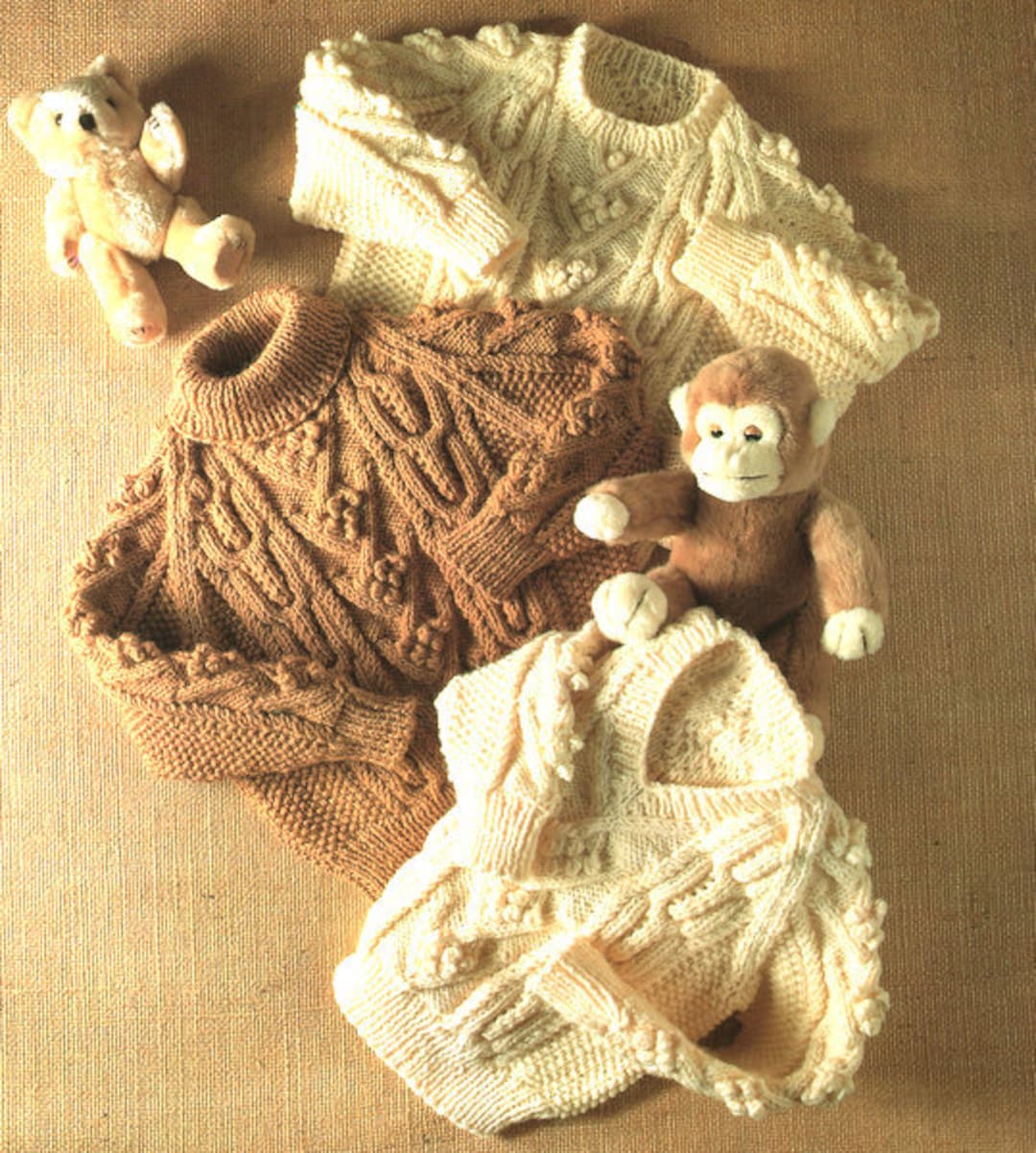 Rich Texture Baby Children Aran Crew- Polo & V Neck Sweater 20