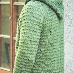 Op de afbeelding: Een groene hoodie met een textuur geweven patroon. De trui is gemaakt van een zacht, comfortabel materiaal en heeft een ontspannen pasvorm.