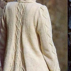 Ladies Womans Cable Swing Coat Jacket  ~ Knitting Pattern 32" -42"  ~  DK 8 Ply Knitting Pattern PDF Instant Download