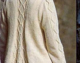 Ladies Womans Cable Swing Coat Jacket  ~ Knitting Pattern 32" -42"  ~  DK 8 Ply Knitting Pattern PDF Instant Download