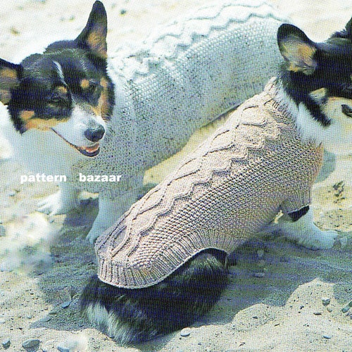 Dog Coat With Cables to Knit Fits Small to Xl Dogs Knitting Etsy UK