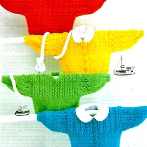 baby childrens DK cable sweater cardigan knitting pattern pdf cable jumper jacket 16-26 inch DK / 8 ply / light worsted pdf instant download