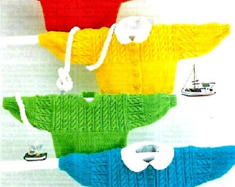 baby childrens DK cable sweater cardigan knitting pattern pdf cable jumper jacket 16-26 inch DK / 8 ply / light worsted pdf instant download