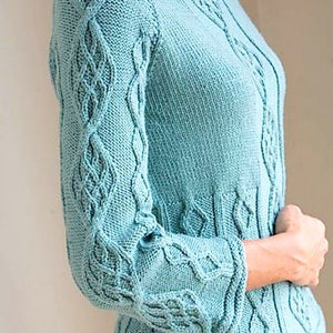 Aran Cable Sweater Womans Easy Pattern 28 47 Aran Knitting Pattern PDF ...