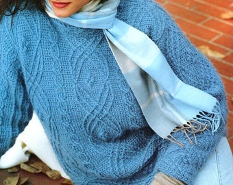 Woman's Crochet Tunic Sweater ~ 30" - 44" ~   DK 8 Ply Crochet Pattern Instant PDF Download