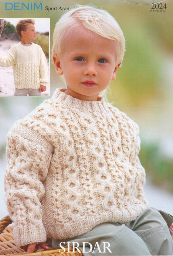 Childrens Sweater Cabled Round Neck Baby 22