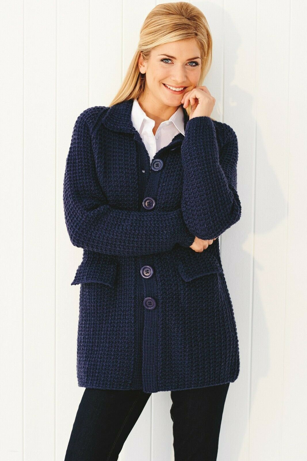 Cardigan Lungo Donna IWOLLENCE - Modello Fidanzato, Morbido E Caldo, Lavorato A Maglia