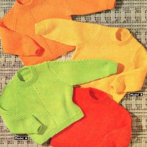 Baby Toddler Childrens Sweater Plain Patterned  22&quot; - 23&quot;  ~ Knitting Pattern DK 8ply Light Worsted PDF  Digital Download