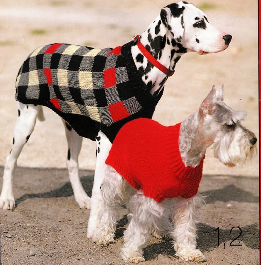 Dog Coat, Sweater, Basic Plain & Check Fits Petite to XL Dogs Aran
