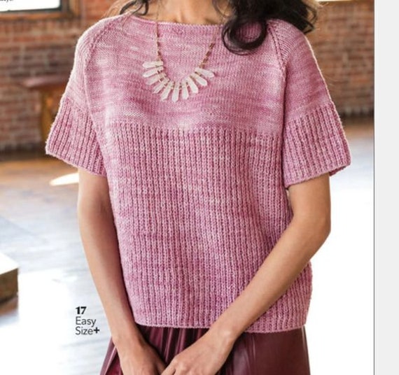 Easy Short Sleeve Boxy Top Sweater Boat Neck Jumper Womens