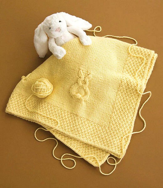 Bunny baby blanket knitting pattern hotsell