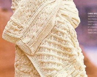 Patchwork Sampler Afghan Throw Blanket Bedspread   ~ Chunky 12 Ply Wool Instant PDF Download Knitting Pattern