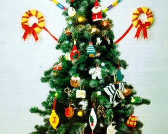 Bumper Xmas Tree Decorations Knitting Pattern ~ DK 8 Ply Light WorstedKnitting Pattern PDF Instant download
