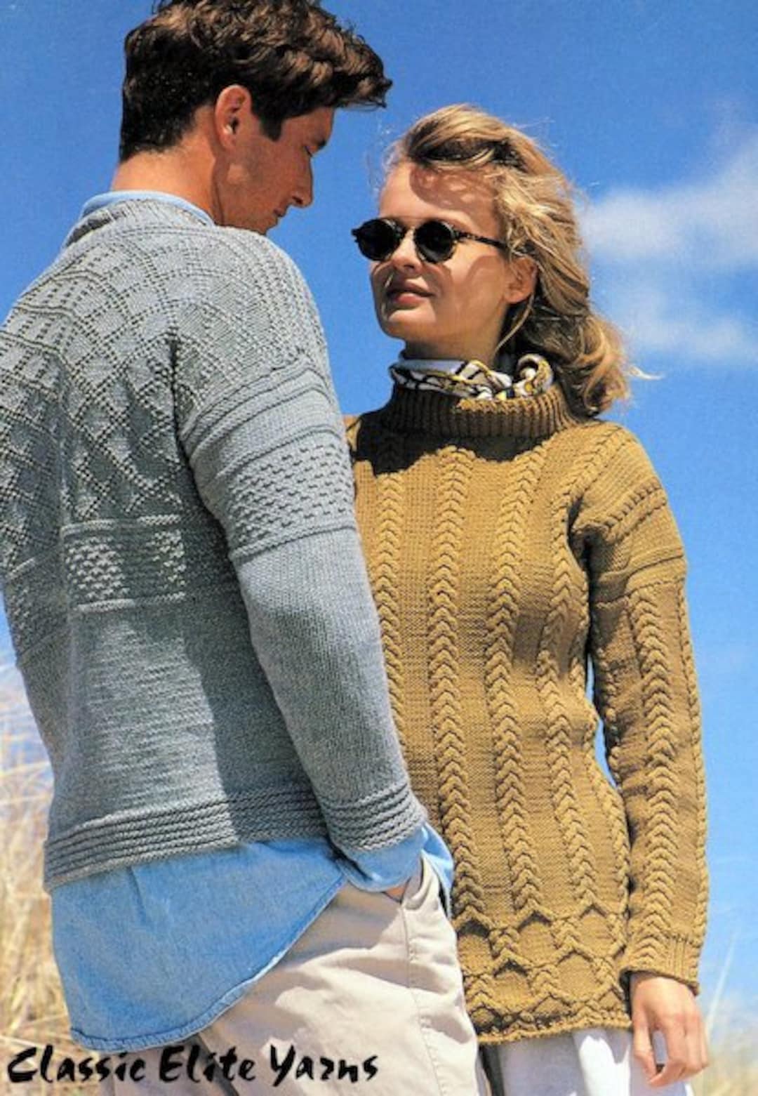 Guernsey Sweaters Mens Womens ~ Aran Worsted 10 Ply Knitting Pattern ...