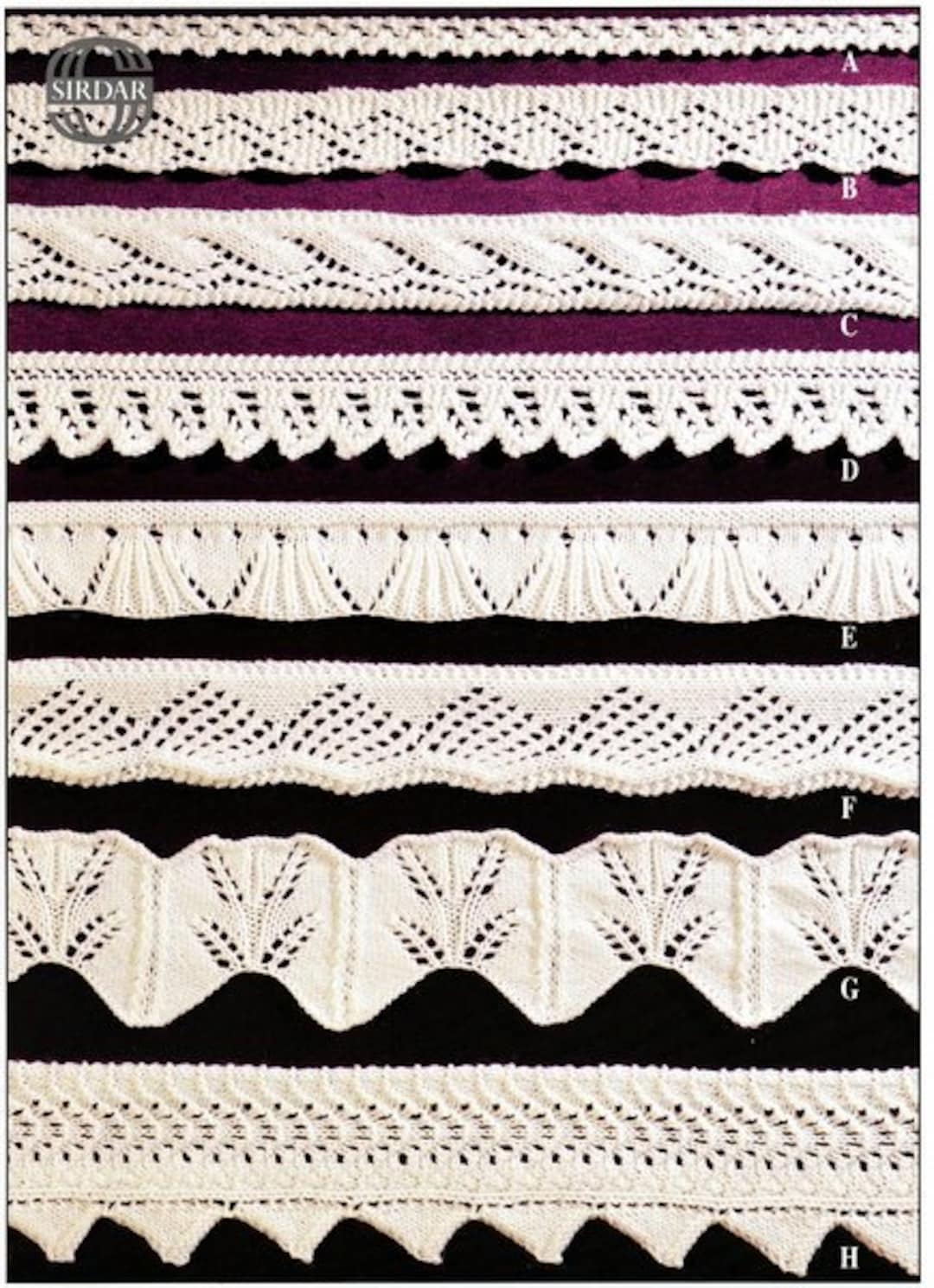 Knitted Lace Edging Patterns for Blankets Shawls Etc DK Knitting Pattern PDF Instant Download Etsy UK