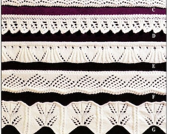 Knitted Lace Edging Patterns for Blankets Shawls etc  ~ DK  Knitting Pattern PDF Instant download