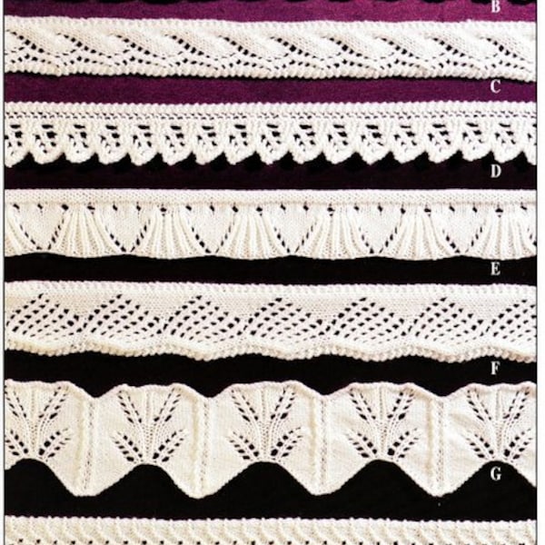 Knitted Lace Edging Patterns for Blankets Shawls etc  ~ DK  Knitting Pattern PDF Instant download