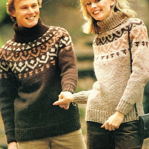 Diamond Patterned Men's Polo Sweater Knitting Pattern in