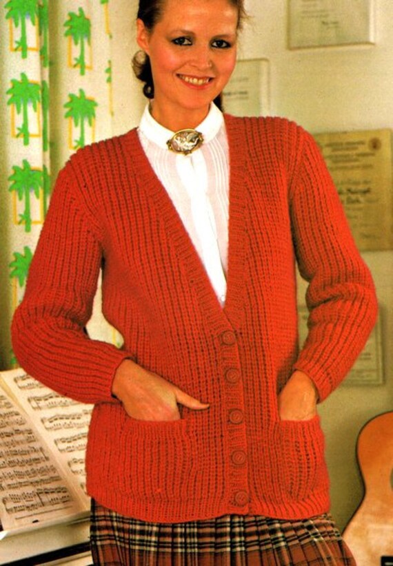 ladies v neck cardigan with pockets
