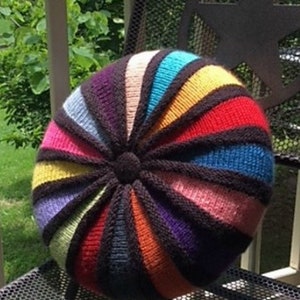 Vintage Round Multi Coloured Cushion Aran Wool Knitting Pattern Stashbuster PDF Instant download