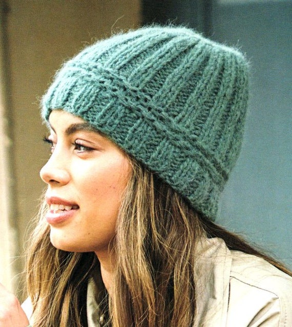 Super Easy Knitted Beanie Rib Hat One Size Aran 10 Ply Worsted