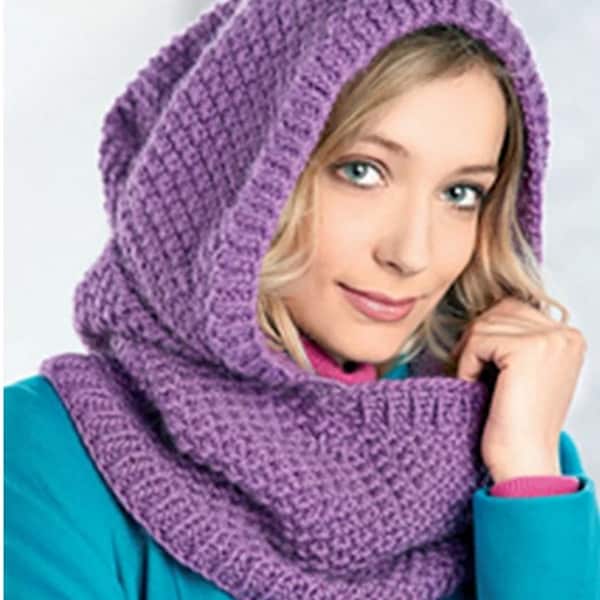 Hooded Cowl, Snood, Hat, Scarf, Neck Warmer, Woman's Quick Easy Knit,  ~  Bulky 12 Ply Wool Knitting Pattern PDF Instant download