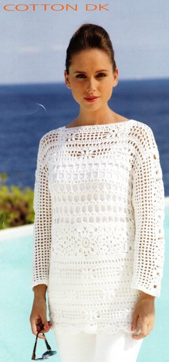 Summer Tunic Long or Short Sleeve Flower & Mesh / Bar and