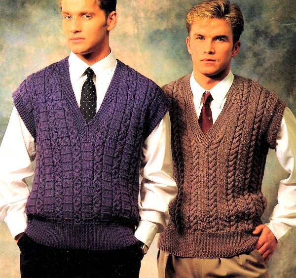 Herren Argyle Pulloverweste - Klassische Strickweste Einfarbig