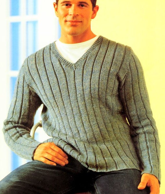Ribbed v neck jumper sale