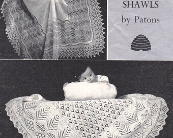 Two Vintage Shetland Lacy Baby Shawl Patterns Ply Knitting