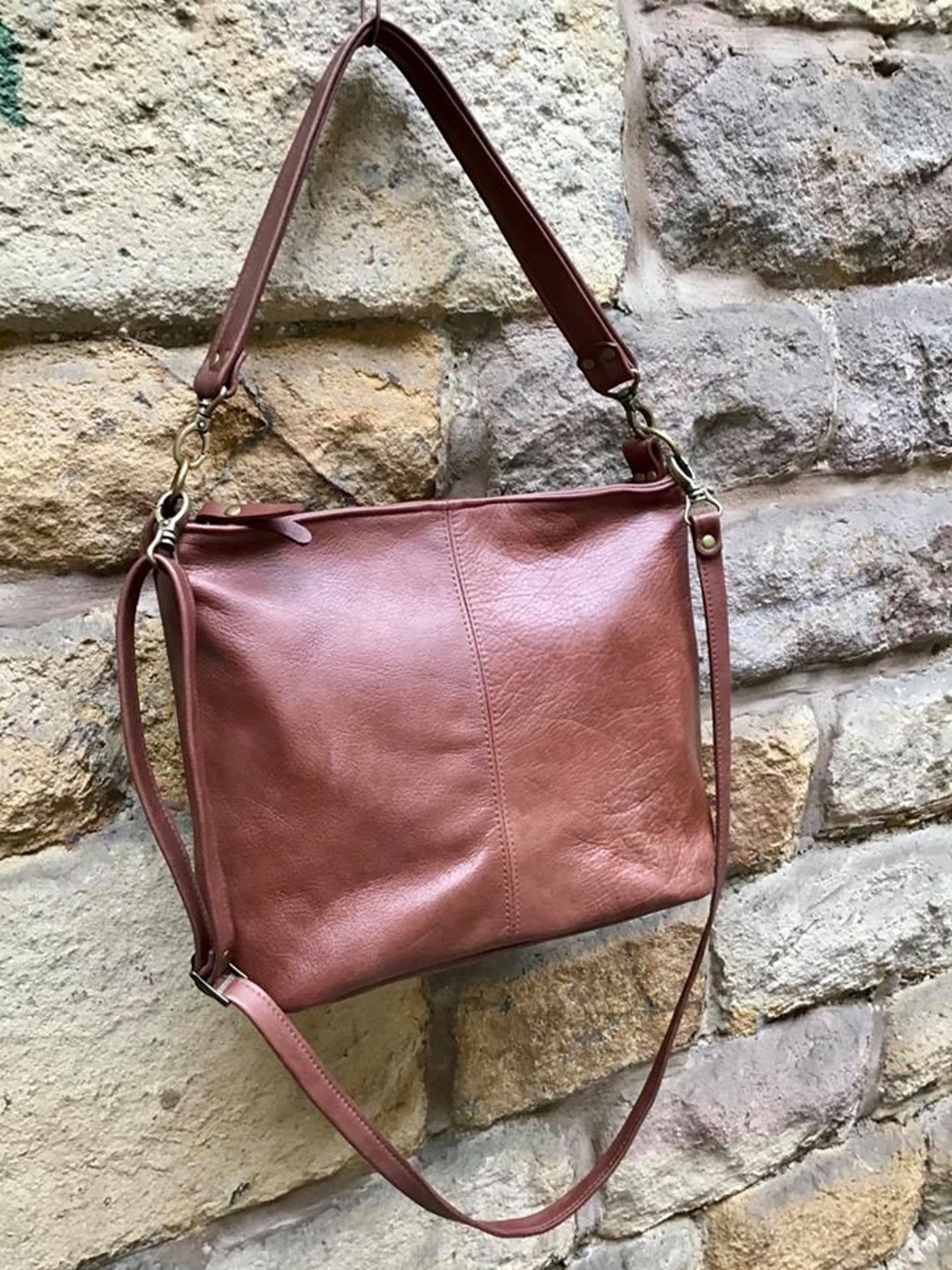 Large Leather Bucket Bag 100% real leather shoulder bag/ | Etsy