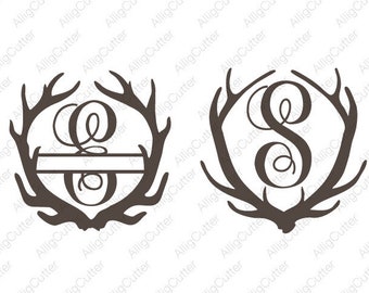 Deer Antlers Monogram frame SVG DXF PNG eps animal Cut Files for Cricut Design, Silhouette studio, Sure Cuts A Lot, Makes the Cut and more