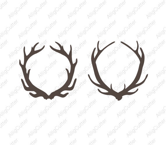 Download Deer Antlers Monogram Frame Svg Dxf Png Eps Animal Cut Files Etsy