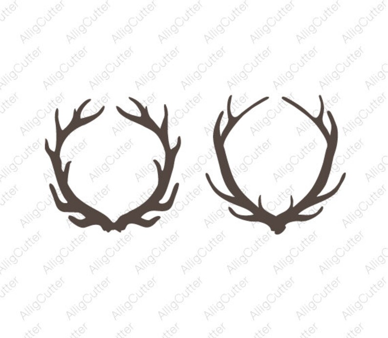 Download Deer Antlers Monogram frame SVG DXF PNG eps animal Cut ...