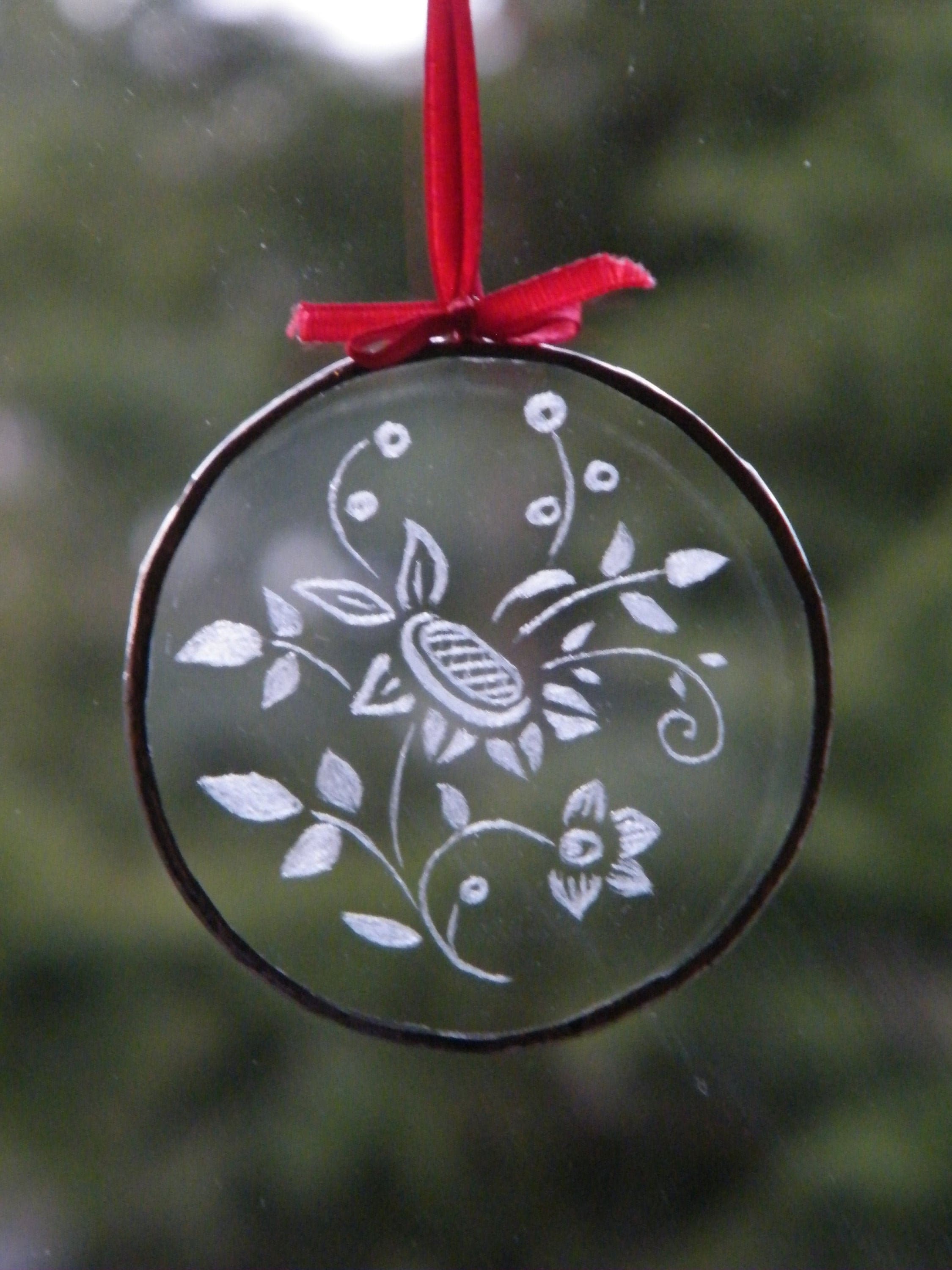 Hand etched glass ornament a unique gift for birthdays Etsy