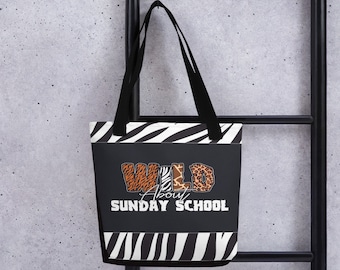Bolsa de tela WILD About Sunday School [Zebra]