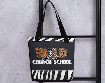 Bolsa de tela WILD About Church School [Zebra]