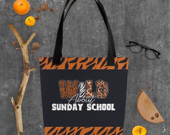 WILD Acerca de la escuela dominical [Tigre] Bolsa de tela