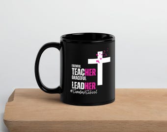 Taza negra brillante TeacHER