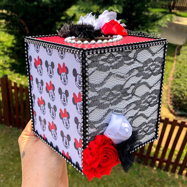 Mickey And Minnie Mouse Red And Black Disney Kleenex Box Etsy