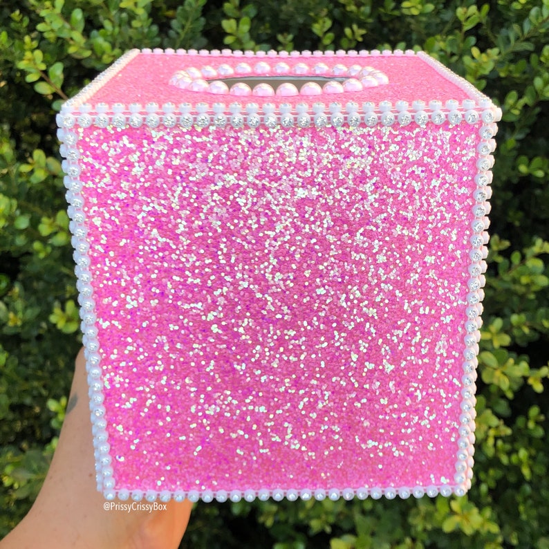 Barbie Pink Glitter Tissue Box Cover Bling Kleenex Box Etsy