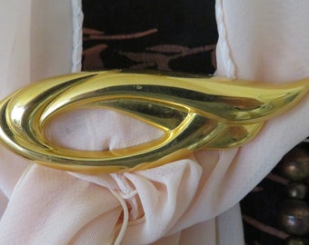 Vintage Gold Tone Scarf Ring - statement piece - Very 1980's