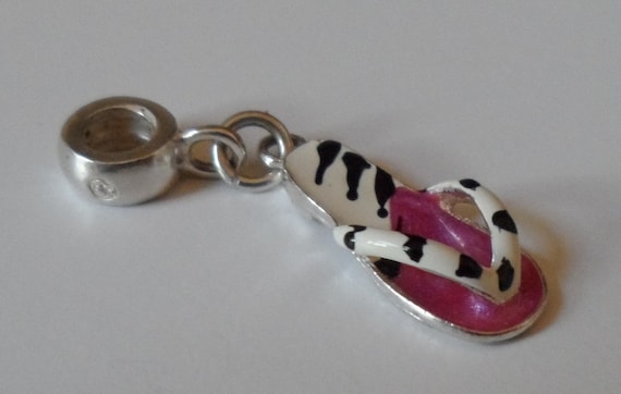 Buy Italian Silver Enamel Charm Black White Pink Enamel Flip
