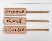 garden markers - herb stakes - herb markers - vegetable names - garden stakes - wooden garden labels plant labels - plant stakes