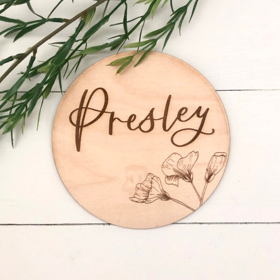 Birth announcement sign wooden name newborn name tag | Etsy
