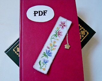 Cross stitch Pattern bookmark, Instant download, DIY bookmark, Pattern for bookmark, Bookmark with flowers, Idea for cross stitch