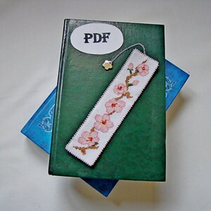 Sakura Flower Cross Stitch Bookmark Pattern (Digital Download)