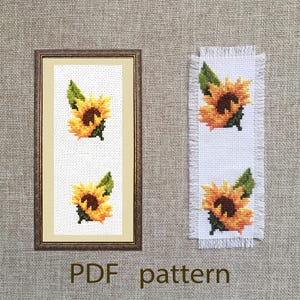 Bladwijzerpatroon zonnebloem kruissteek (pdf-download)