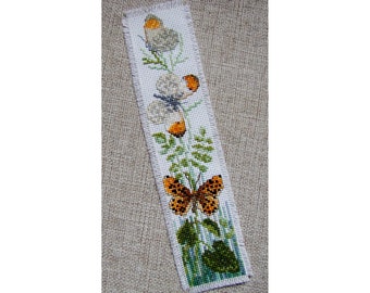 Butterflies Bookmark scheme, Cross-stitch bookmarks, Bookmark scheme, Bookmarks with butterflies, Cross-stitch idea, Gift for book lovers