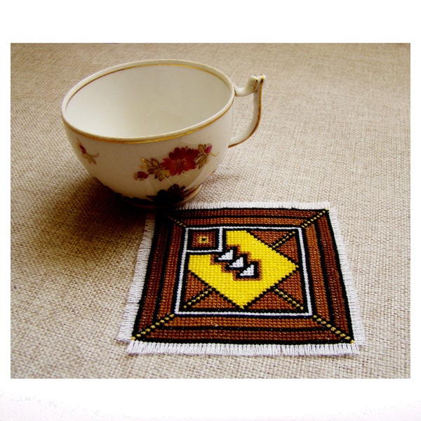 Cross Stitch Coaster Etsy